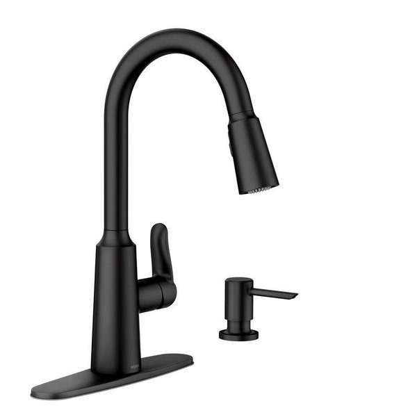 Moen Edwyn One Handle Matte Black Pull-Down Kitchen Faucet 87028BL